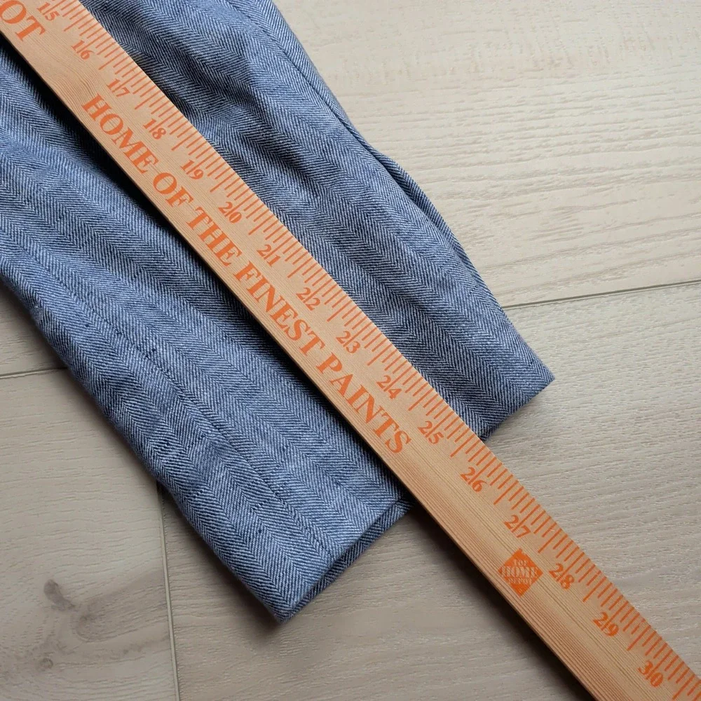 Tailorbyrd Collection 100%‎ Linen Blazer Sport Coat Mens 50R Blue Herringbone